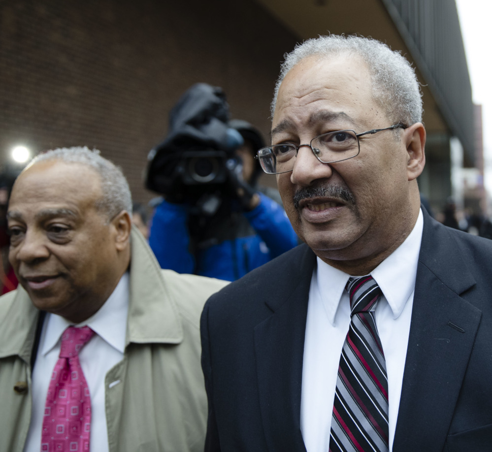 Former Rep. Chaka Fattah, D-Pa., walks from the courthouse after he was sentenced in Philadelphia. Fattah misspent government grants and charity money to fund his campaign and personal expenses.