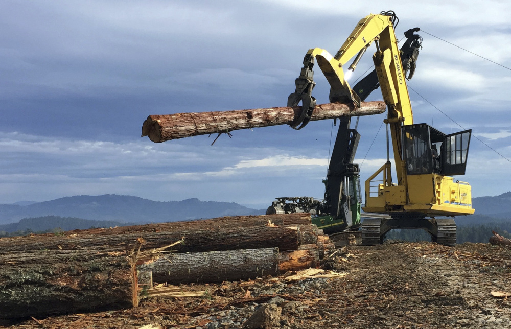 Loggers like these in Riddle, Ore., could be supplying makers of high-tech building materials in the future.
