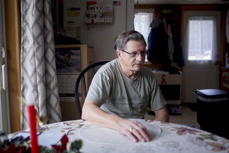Carroll Daggett sits in his home on Marshall Pond Road in Hebron and describes discovering the body of his neighbor, 56-year-old Daniel Randall. Police suspect Randall killed his daughter, 27-year-old Claire Randall, and then killed himself. 