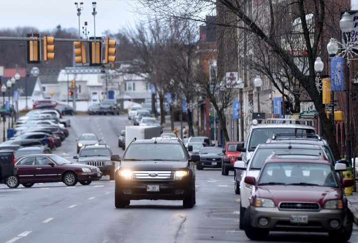 Waterville officials plan to hold a public meeting Monday to discuss a study of downtown traffic. The study includes whether Main Street downtown, seen here Thursday afternoon, should be changed from one-way traffic to two-way.