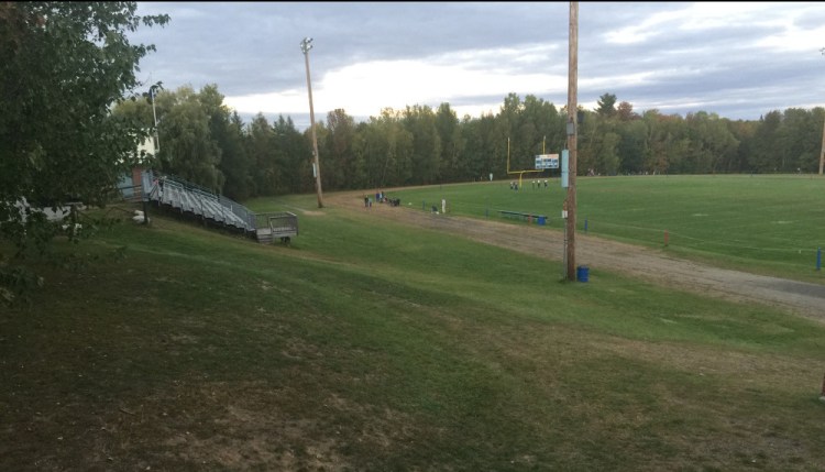 Messalonskee High School's current outdoor track, called the "dirt oval."