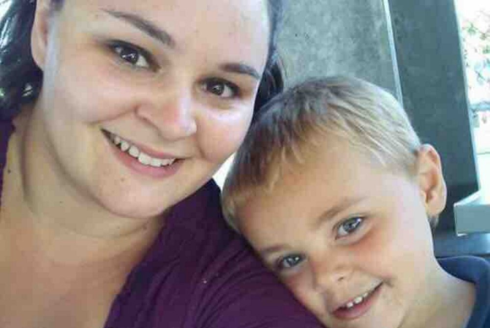 Andrea Curtis, 24, and her son, Tyler Curtis-Benson, 4, are improving after suffering burns over much of their bodies, a family member said Wednesday.