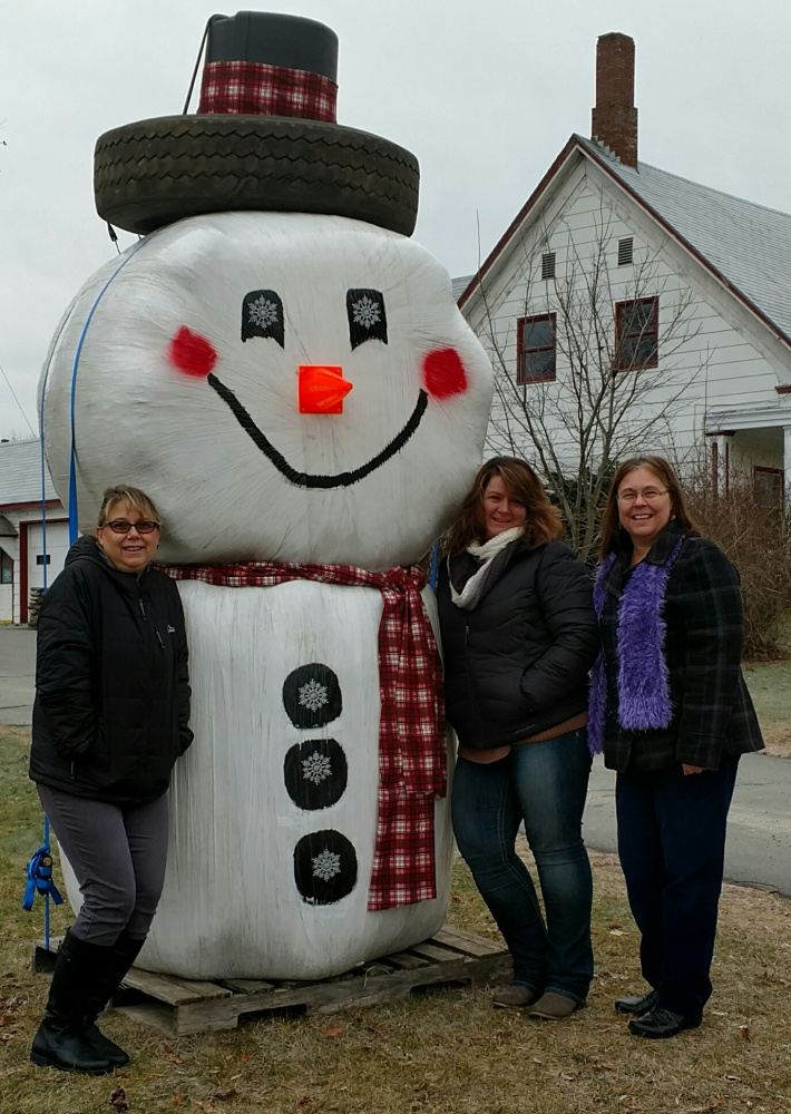Anson Town Office staff with Magic, from left, are Nancy Gove, town bookkeeper, Tammy Murray town administrator, and Maddy Pierce, deputy tax collector.