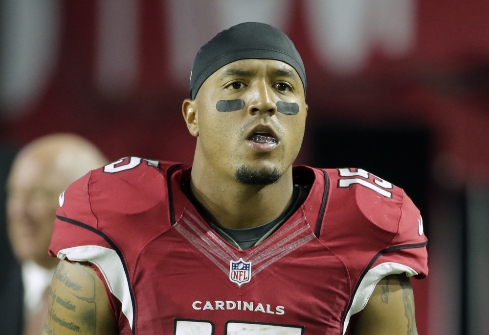 Former Arizona Cardinals wide receiver Michael Floyd looks on during the season opener against the Patriots in Glendale, Arizona. The Pats signed the recently released Floyd on Thursday.