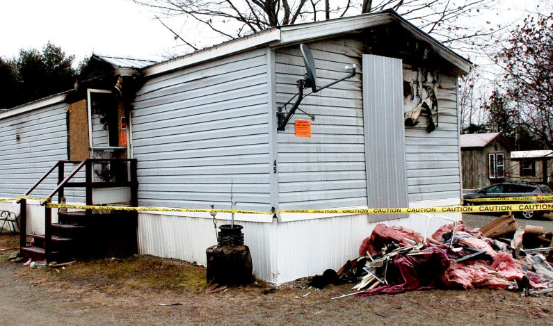 This mobile home at Riverside Terrace in Skowhegan received extensive damage from a fire on Dec. 4, and the resident, Michelle Sweet, died Dec. 15 from injuries sustained in the blaze.