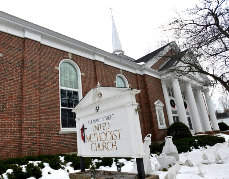 Pleasant Street United Methodist Church, seen here Wednesday, was one of three Waterville churches broken into overnight Tuesday.