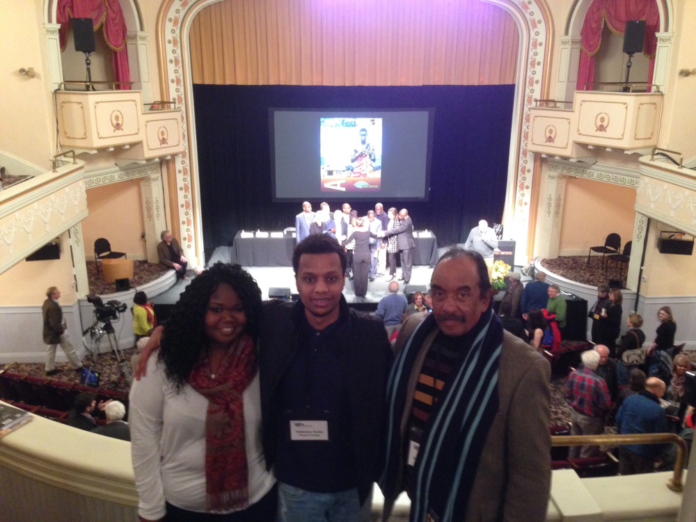 From left, Viola Ogak, Yohannes Tesfai, and Dr. Richard Biffle at last year's Camden Conference.