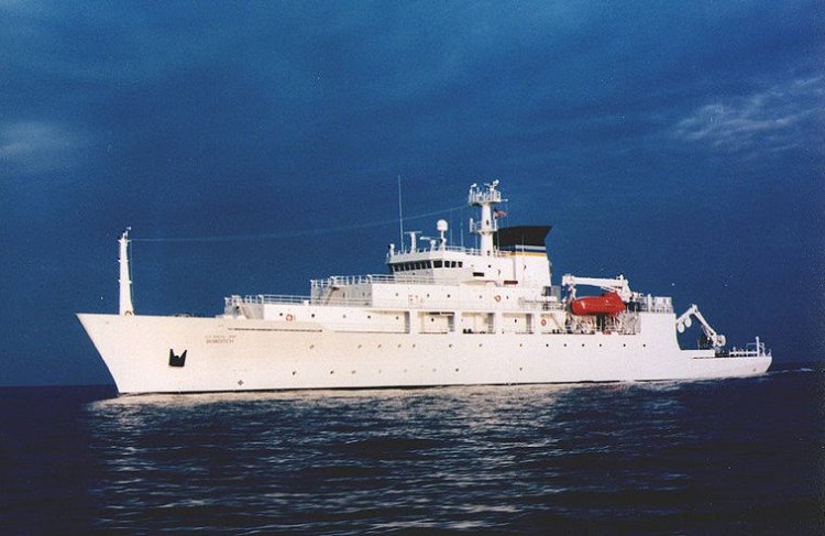 The USNS Bowditch is a Pathfinder class oceanographic survey ship. It is part of a 29-ship special mission that operates in the South China Sea. The 328-foot Bowditch has a crew of 24 civilians and  27 military personnel, according to the U.S. Navy Military Sealift Command website. <em>U.S. Navy photo</em>