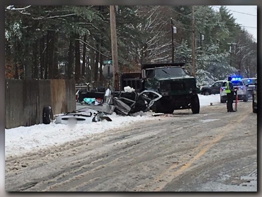 A man was killed in this crash in Gorham on Monday morning.