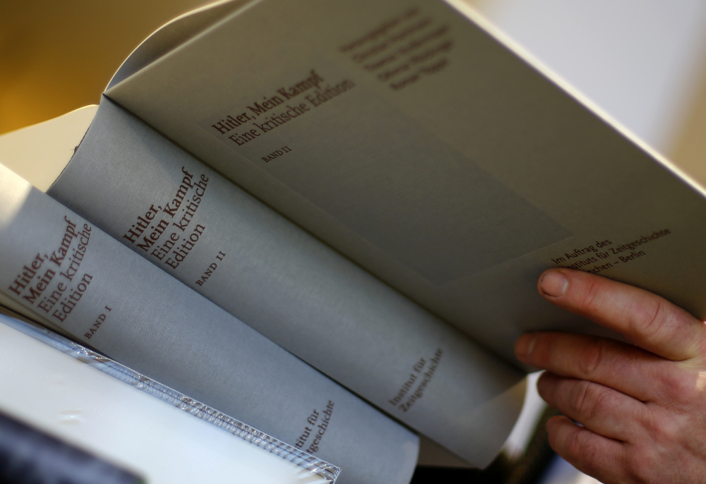 The bulky, two-volume edition of "Hitler, Mein Kampf – A critical edition" is sold in Munich, Germany. Commentary is added in an effort to point out Hitler's propaganda and mistakes.