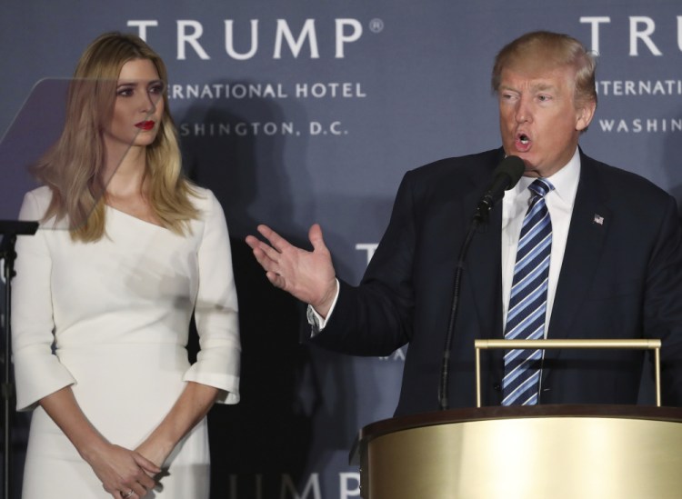 Donald Trump, with his daughter Ivanka, opens the Trump International Hotel in Washington last fall. 