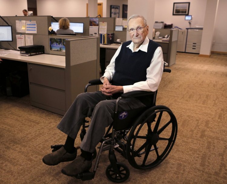 Woodrow Cross, 100, who founded his company in 1954, still goes to the office in Bangor a few times a week. Cross Insurance has over 800 employees working out of 42 locations in five states.