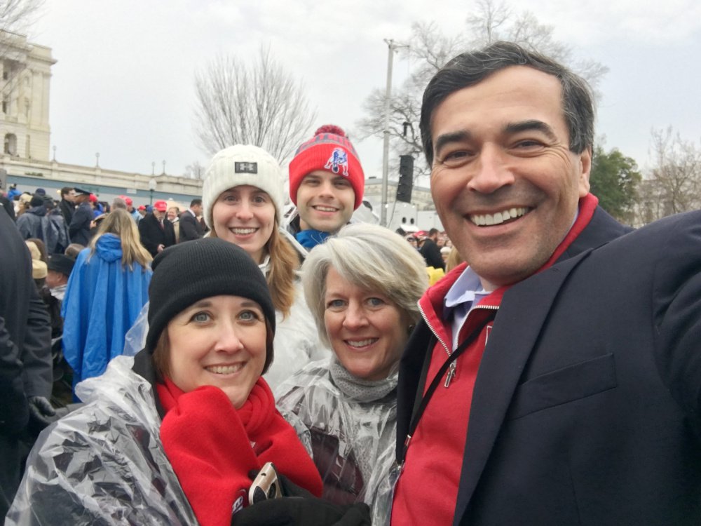 Mainers in D.C. for Donald Trump's inauguration included, front row: Rep Ellie Espling, R-New Gloucester, Karen Bennett, Maine Republican Party Chairman Rick Bennett.  Back row: Melissa Willette, former state Rep. Alex Willette.