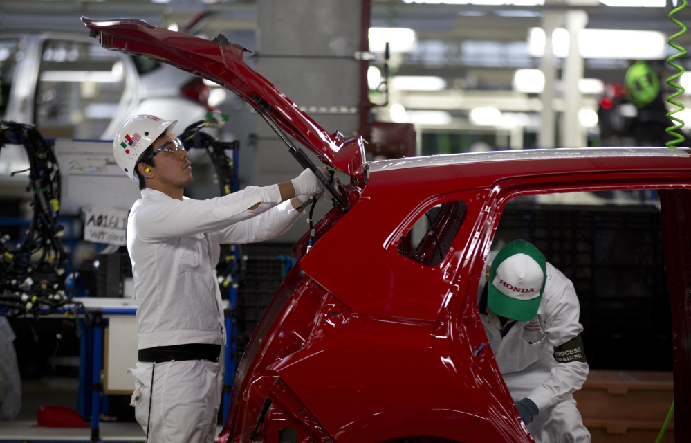 Employees work in the Honda plant in the central Mexican state of Guanajuato. Mexico is the third-largest supplier of imports to the U.S., chiefly vehicles and agricultural products.
