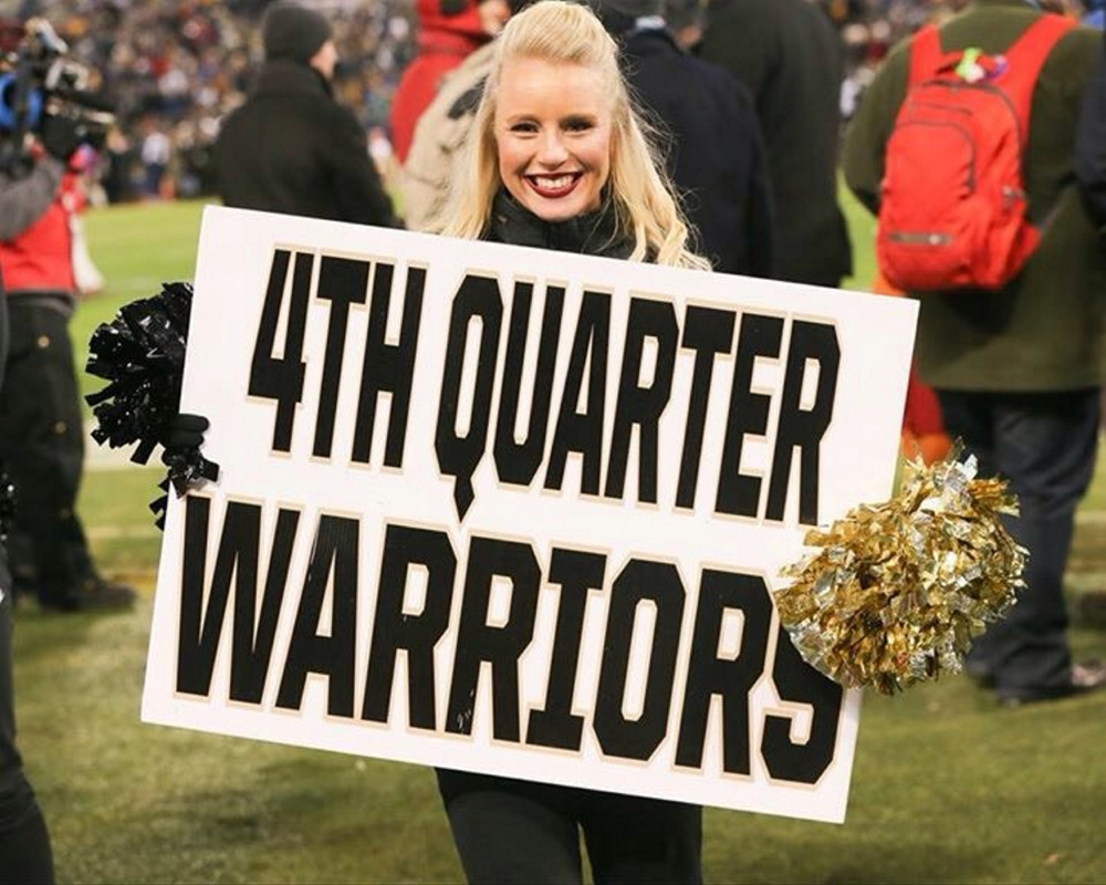 Former Cony athlete Alyssa Brochu is now a 'Rabble Rouser' — or cheerleader — for the United States Military Academy. She was on the field when Army football upset Navy for the first time in 15 years.