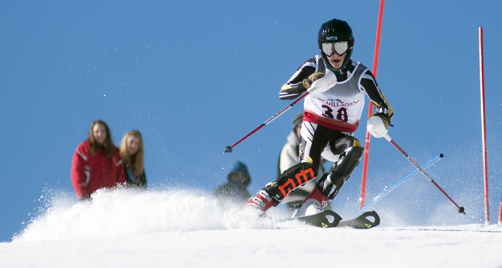 Maranacook sophomore Brian McNamara competes during a slalom race last year at Kents Hill.
