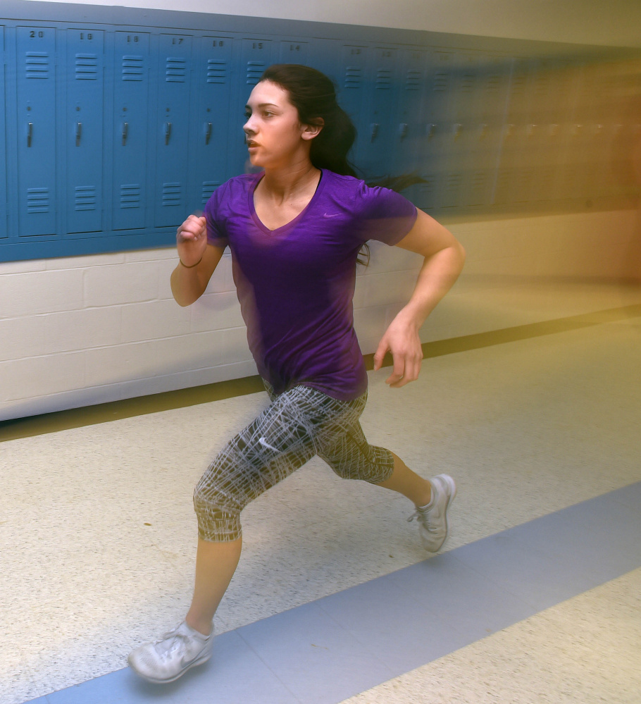 Kiana Letourneau has competed in several events this season for the Lawrence girls indoor track team, with lots of success.