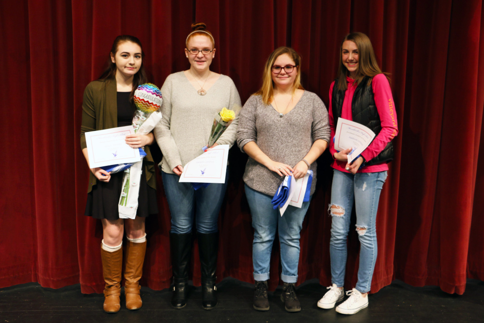 Contributed photo
Messalonskee High School January Students of the Month, from left, are Gracie Vicente, Ashlynn Carleton, Zoe Penttila and Addison Littlefield.