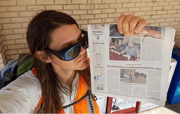 Mark Baumer posted this photo of himself on his blog on Jan. 15, when he was in Florida. Baumer was walking across America to raise awareness about climate change when he was fatally struck by an SUV.