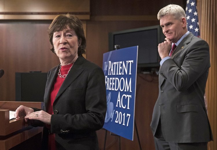 Sen. Susan Collins and Sen. Bill Cassidy, R-La., introduced a health care bill in January that would allow states to keep the ACA or choose an option that would provide tax credits that are more generous than those in the plan proposed by House Republicans. Collins says she can't back the House plan as it stands.
 