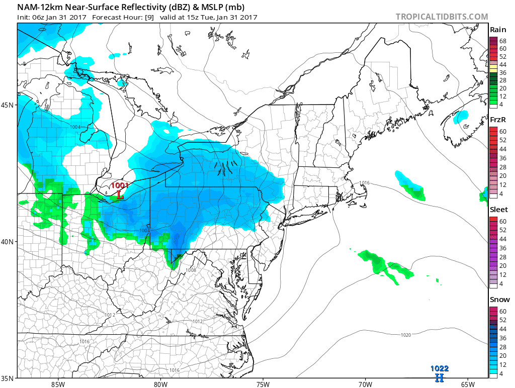 A storm moving across southern New England will bring snow later Tuesday