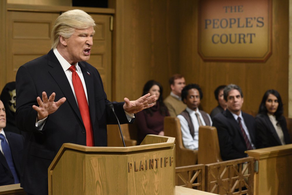 Host Alec Baldwin impersonates President Trump on "Saturday Night Live."