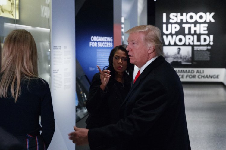 President Trump tours the National Museum of African American History and Culture Tuesday in Washington.