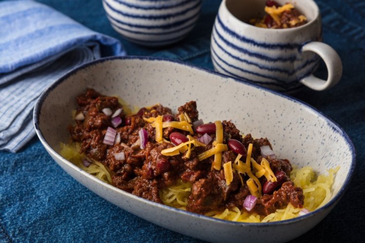 This take on the Midwestern chili still has the chunky-thick texture you expect.