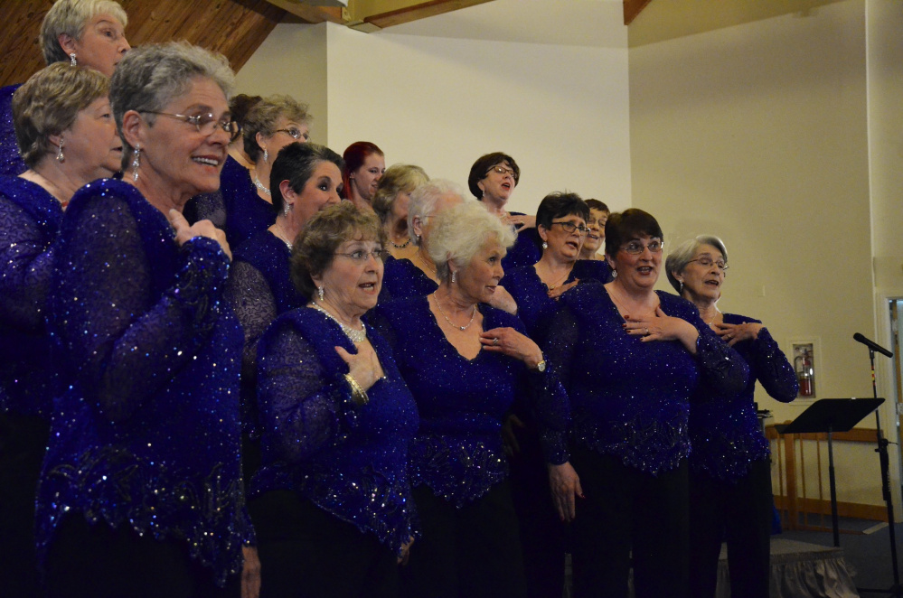 Maine-ly Harmony women's chorus will send a quartet to serenade that special someone on Valentine's Day.