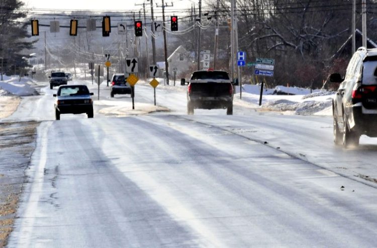 Traffic moves in both directions Wednesday on Route 3 near the Church Hill Road intersection in Augusta. The Maine Department of Transportation is planning to install rumble strips between Augusta and China on the busy road in an effort to help prevent head-on crashes.