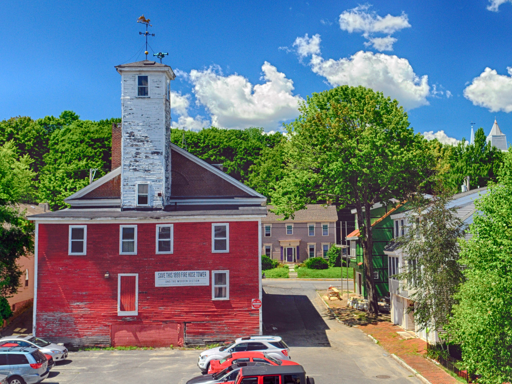 The back of the Hallowell Fire Station, which is no longer adequate to accommodate modern firefighting equipment.