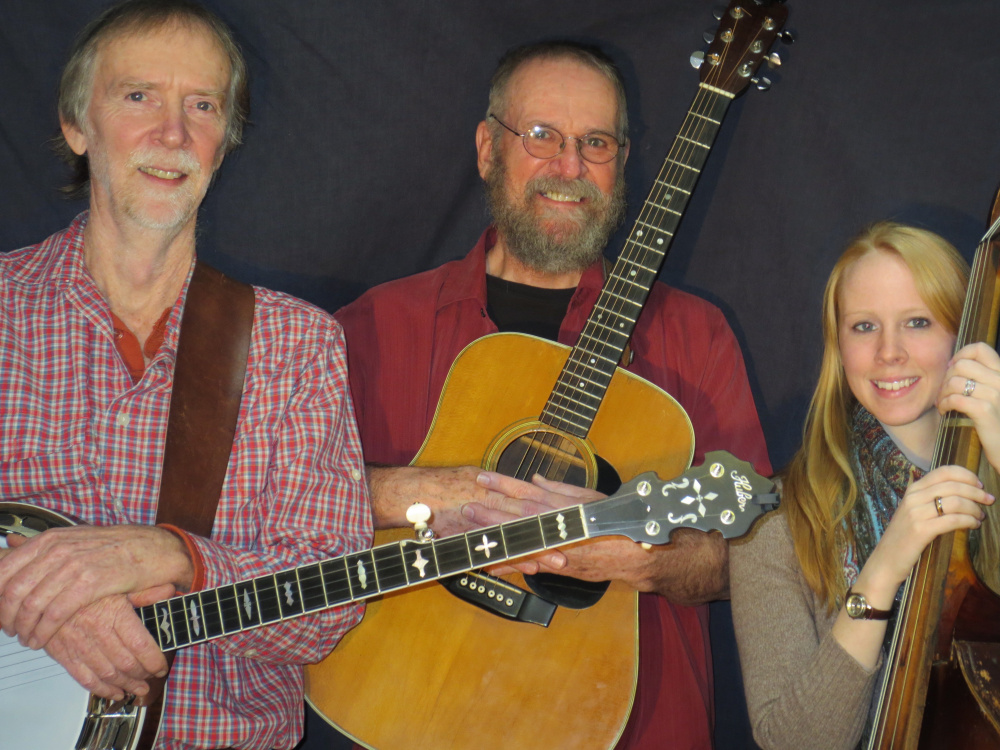 Sandy River 3 will present an eclectic concert of musical entertainment at 7 p.m. Saturday, Feb. 24, at the Mercer Community Center. The trio, from left, includes Bud Godsoe, Stan Keach and Julie Davenport.