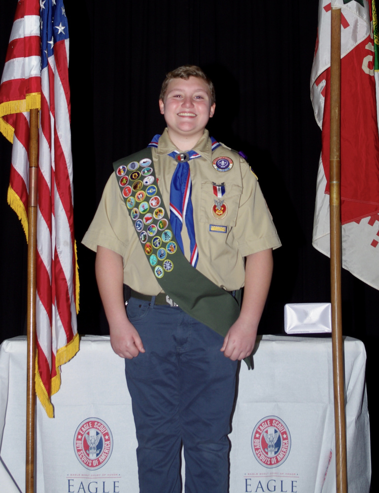 Andrew Walker, of West Gardiner, was presented his Eagle Scout award on Jan. 22 at Gardiner Area High School's Little Theater.
