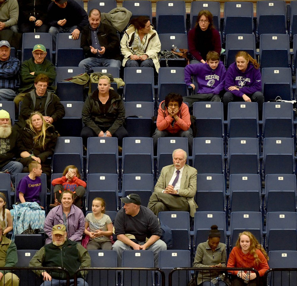 There were plenty of seats available when Bangor and Cheverus played in the Class AA North quarterfinals at the Augusta Civic Center. The new five-class systems has impacted attendance in Augusta and Portland.