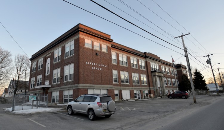 The Albert S. Hall School on Pleasant Street in Waterville, seen Thursday, will be the subject of a feasibility study to determine whether the school serving fourth- and fifth-graders should be closed.