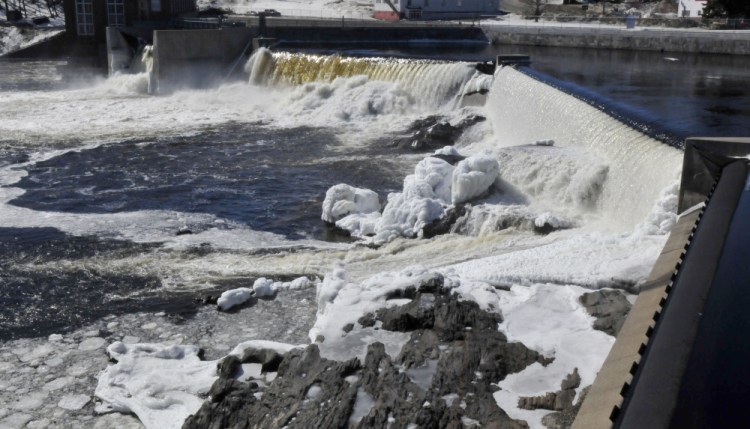 The hydro dam facility known as the Anson Dam beside the closed Madison Paper Industries mill in the Kennebec River remains for sale Monday and is assessed at approximately $20 million.
