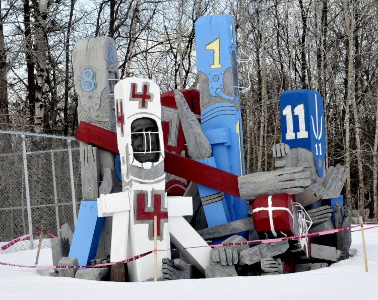 A sculpture of football players by Bernard Langlais at the Skowhegan Community Center is one of the Somerset County cultural landmarks some people might cite when asked in a new survey what images come to mind when thinking of the county.