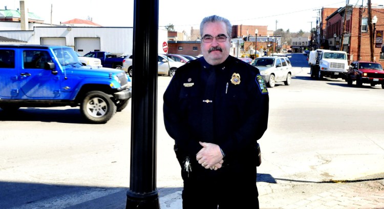 Skowhegan Police Chief Don Bolduc stands in downtown Skowhegan on Monday. Bolduc is retiring from the department and returning to Millinocket in April.