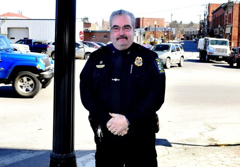 Skowhegan police Chief Don Bolduc stands in downtown Skowhegan on Monday. Bolduc is retiring from the department and returning to Millinocket, but earlier than expected. He intended to depart April 7, but the Skowhegan Board of Selectmen made his resignation effective Tuesday.