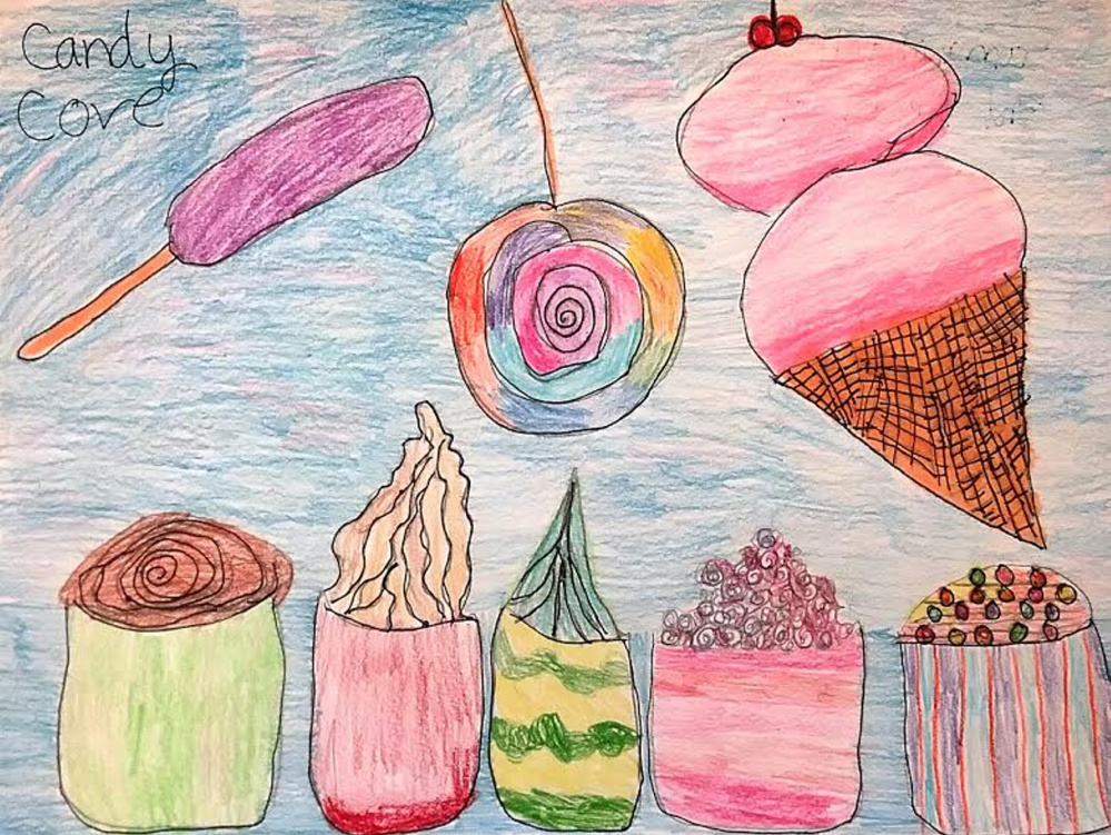 "Candy Cove" by Sam, third-grade student at Hall-Dale Elementary School.