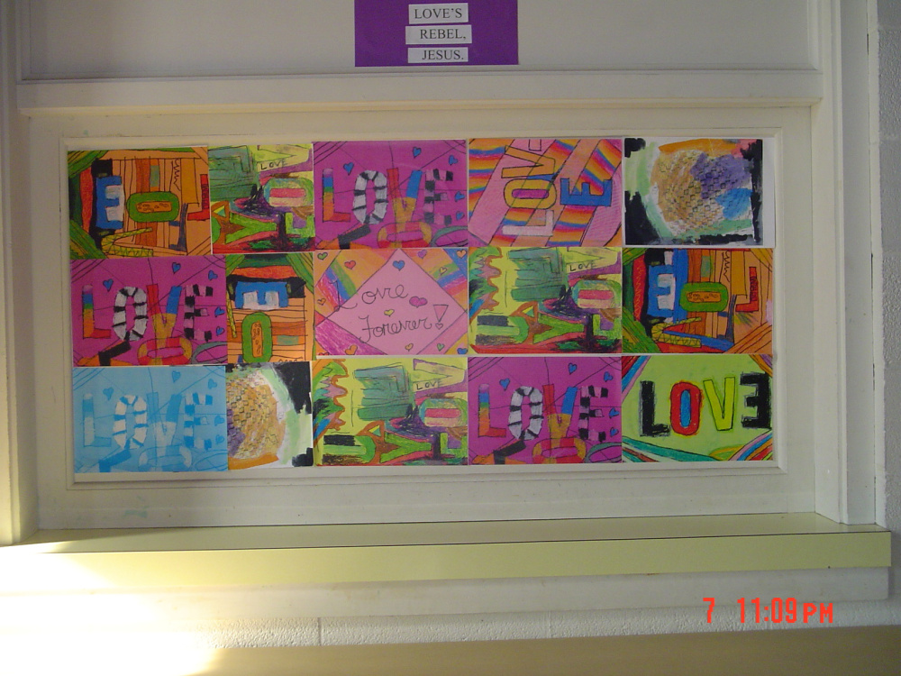 "Love's Rebel" — A multimedia mural by elementary youth, K-4.