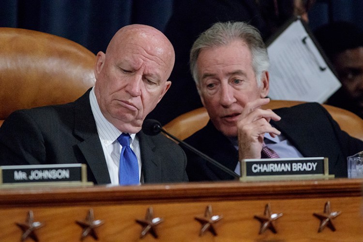 House Ways and Means Committee Chairman Kevin Brady, R-Texas, left, and the committee's ranking member, Rep. Richard Neal, D-Mass., speak Wednesday as the committee reviews the Republican plan to repeal and replace the Affordable Care Act.