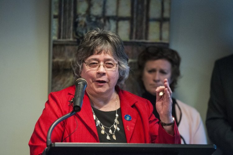 Rep. Anne Perry, D-Calais, at a news conference in April, said of public health nurse staffing, "Maine people have suffered and the remaining nursing staff is being stretched to the breaking point." Perry is a family nurse practitioner.