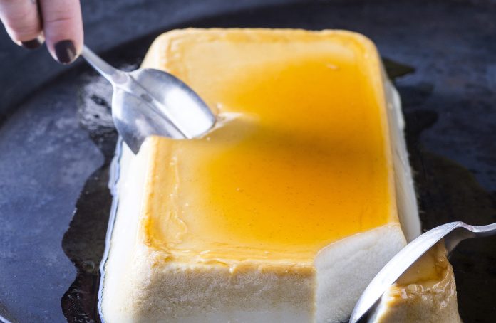 Spiced Mexican Flan skips the traditional eggs and dairy in favor of soy milk, tofu and agar powder.