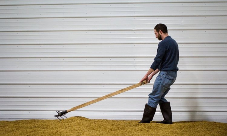 Maine Malt House's Jared Buck, and a bottle of Shipyard Export.