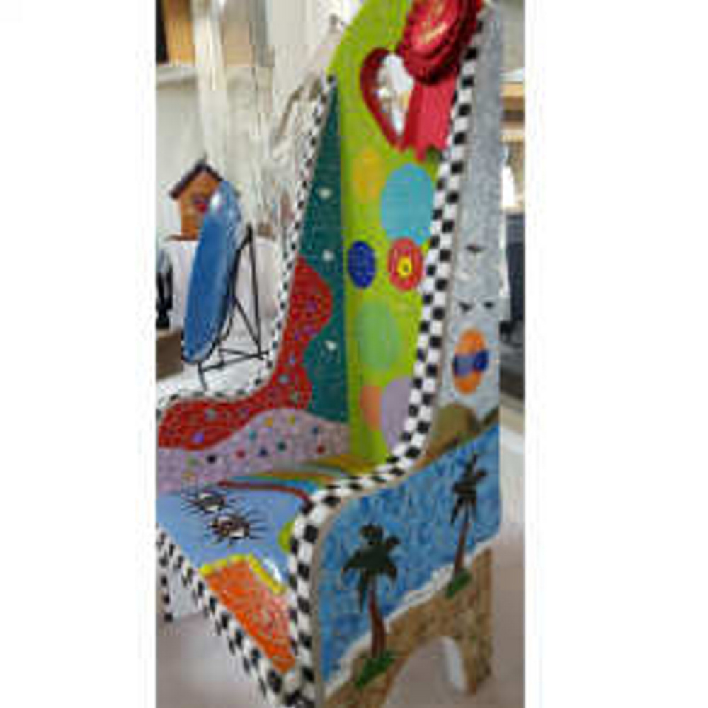 Brenda Jolin, of Waterville, placed second in the Mosaics category with "Mosaic Chair."