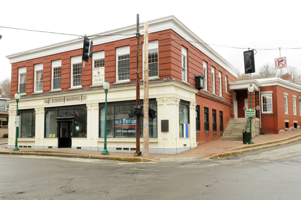 This Friday photo shows 192 Water St. in Gardiner where the former bank building is being converted into a Domino's Pizza.