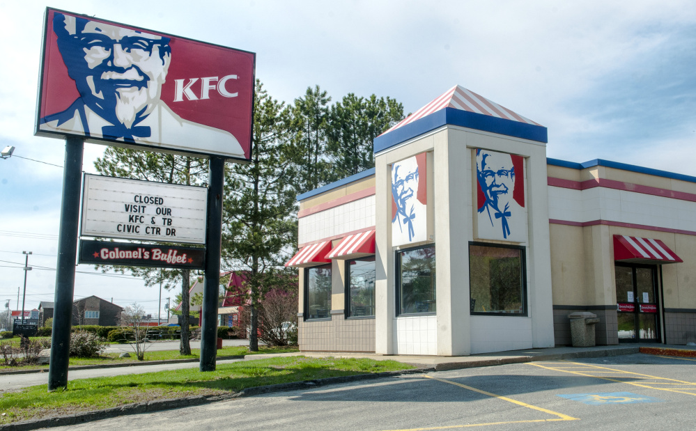 The KFC restaurant that closed Friday is seen on Western Avenue in Augusta.