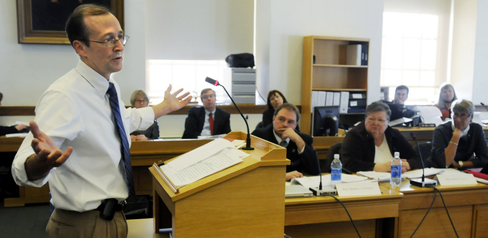 Dr. Erik Steele, shown in this 2009 file photo while testifying in front of a legislative committee, said he thinks it's "inevitable" that the Maine Legislature will eventually pass a bill allowing physician-assisted suicide.