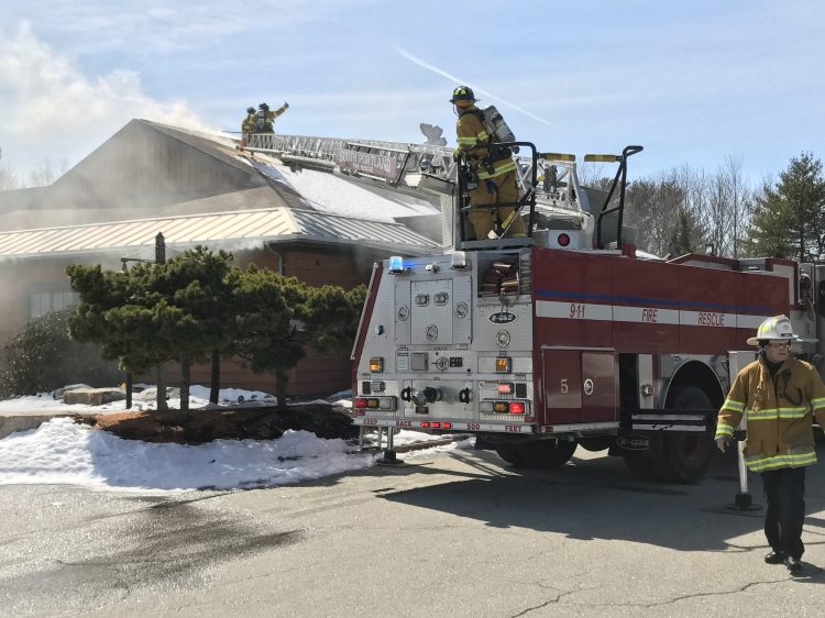 The former Bugaboo Creek Steakhouse in South Portland caught fire on Monday.